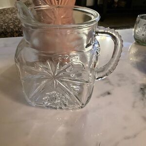 Vintage Anchor Hocking Prescut Clear 40 Oz Square Pitcher